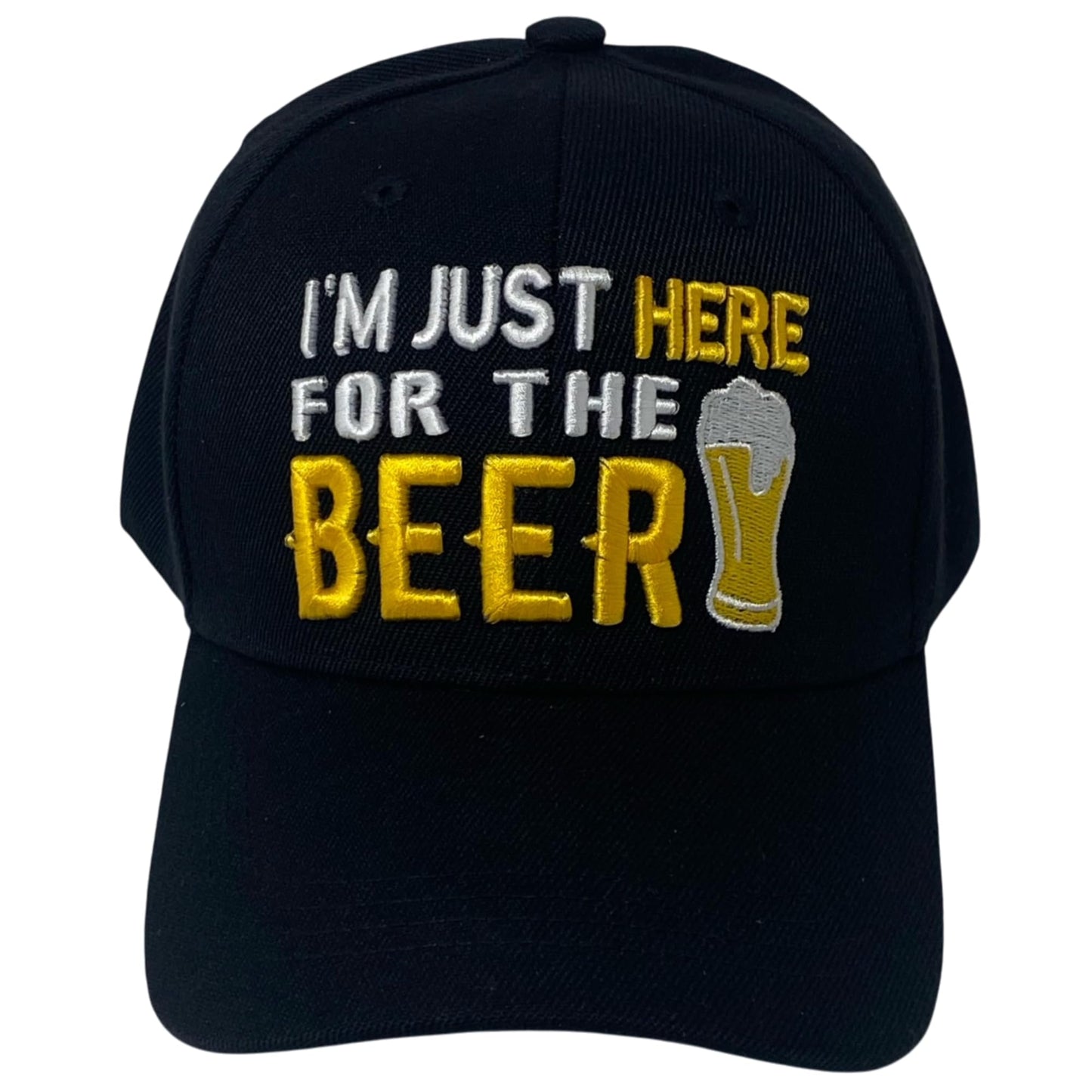 I'm Just Here for The Beer Embroidered Baseball Cap – Unisex Adjustable Dad Hat