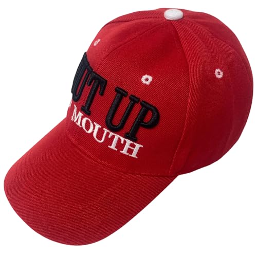 Funny Unisex Embroidered Shut Up Big Mouth Novelty Baseball Cap