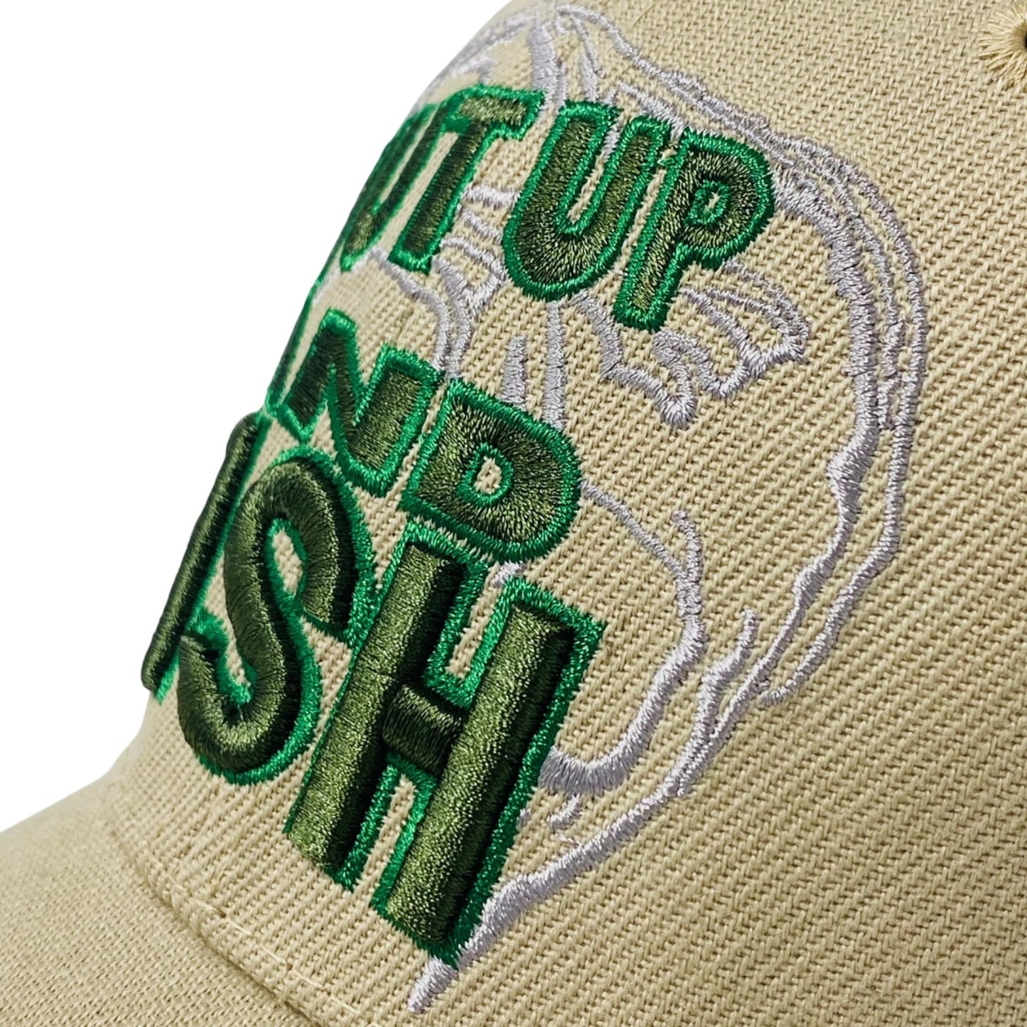 Roytrense Unisex Embroidered Shut Up and Fish Baseball Cap – Adjustable Outdoor Fishing Hat