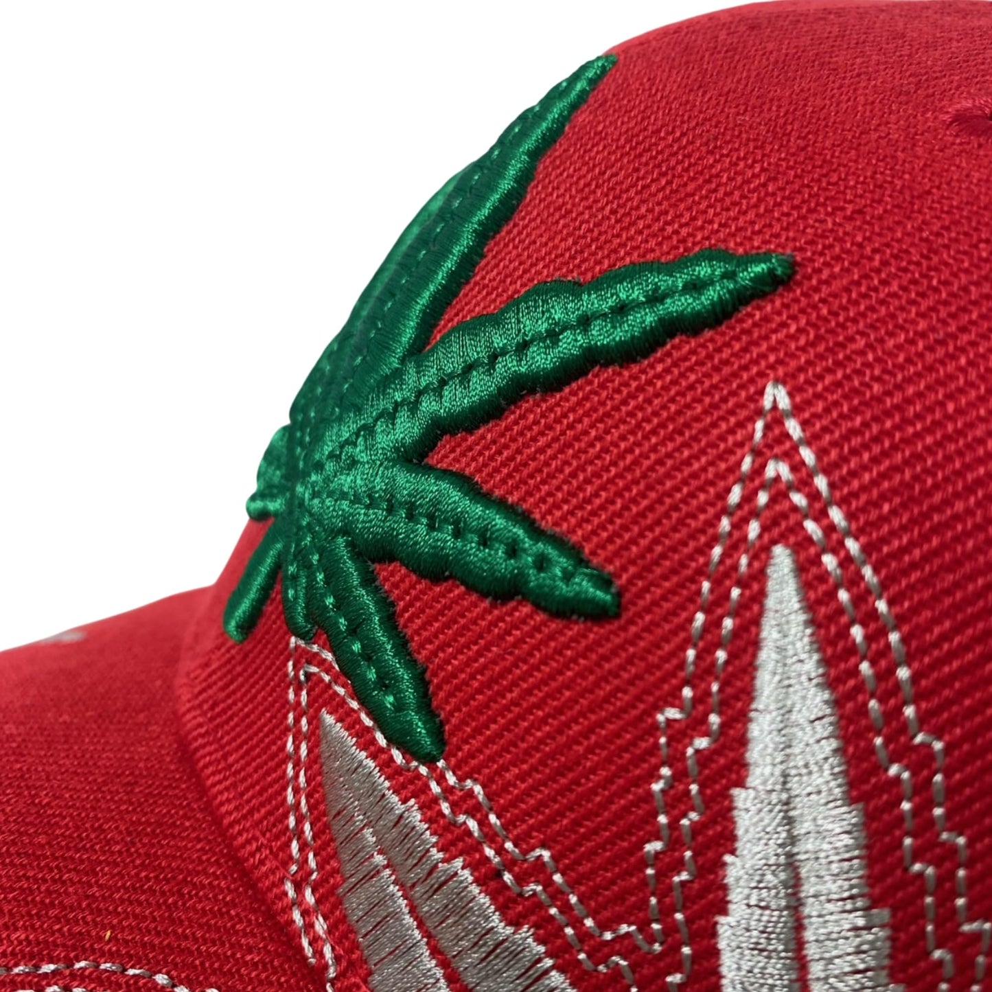Unisex Marijuana Leaf Embroidered Dad Hat Adjustable Green Leaf Design Baseball Cap