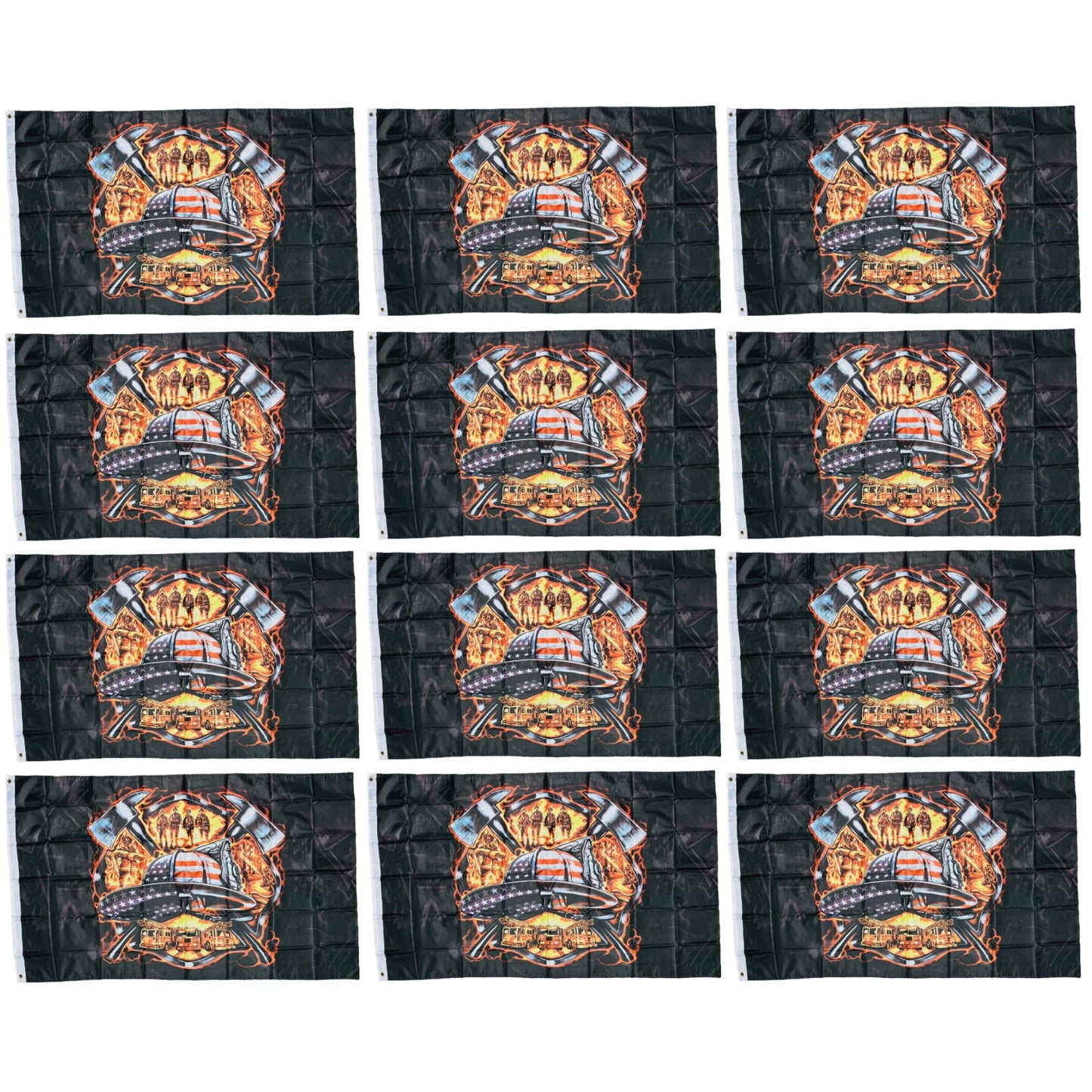 Double Stitched American Patriotic Firefighter 3X5 Flag