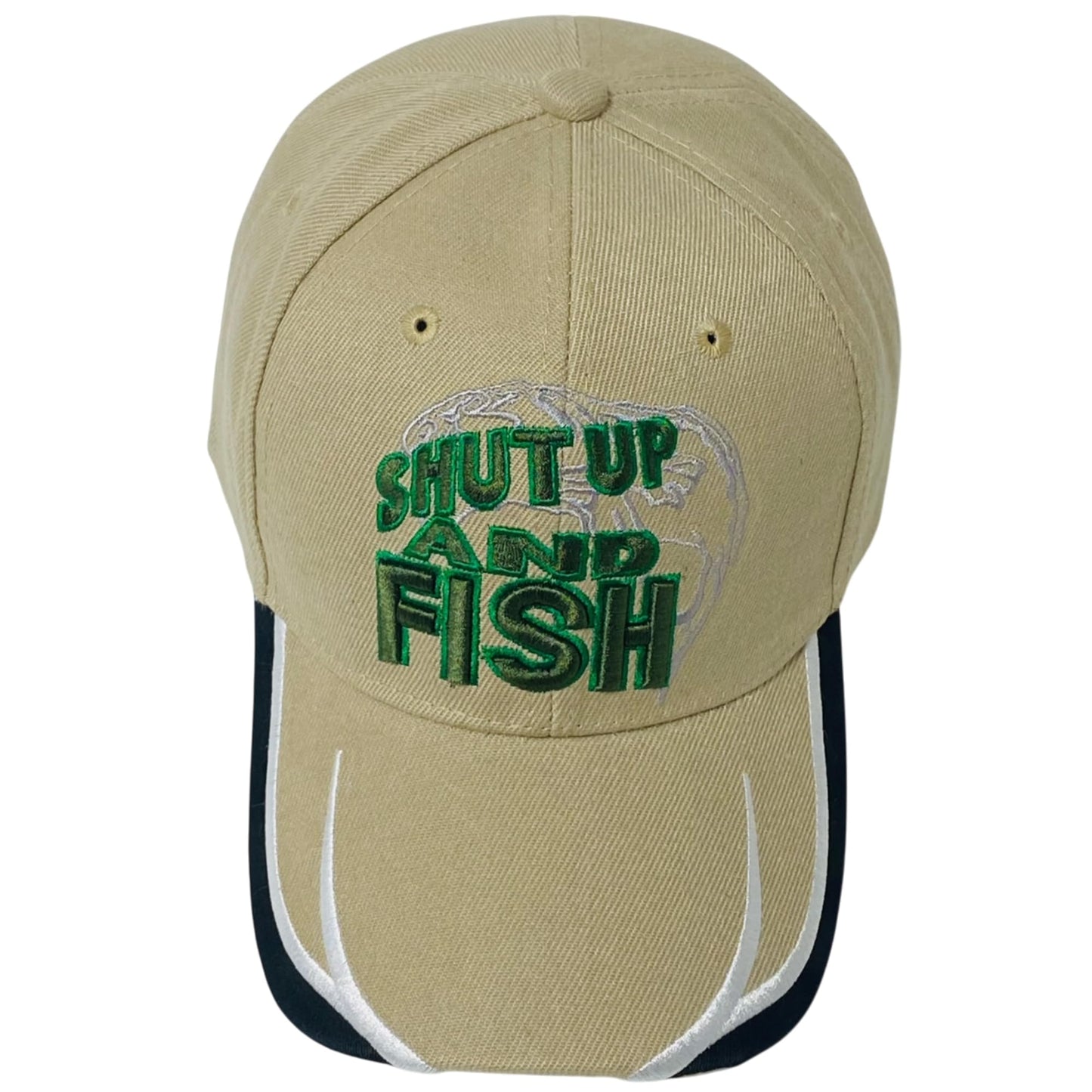 Roytrense Unisex Embroidered Shut Up and Fish Baseball Cap – Adjustable Outdoor Fishing Hat