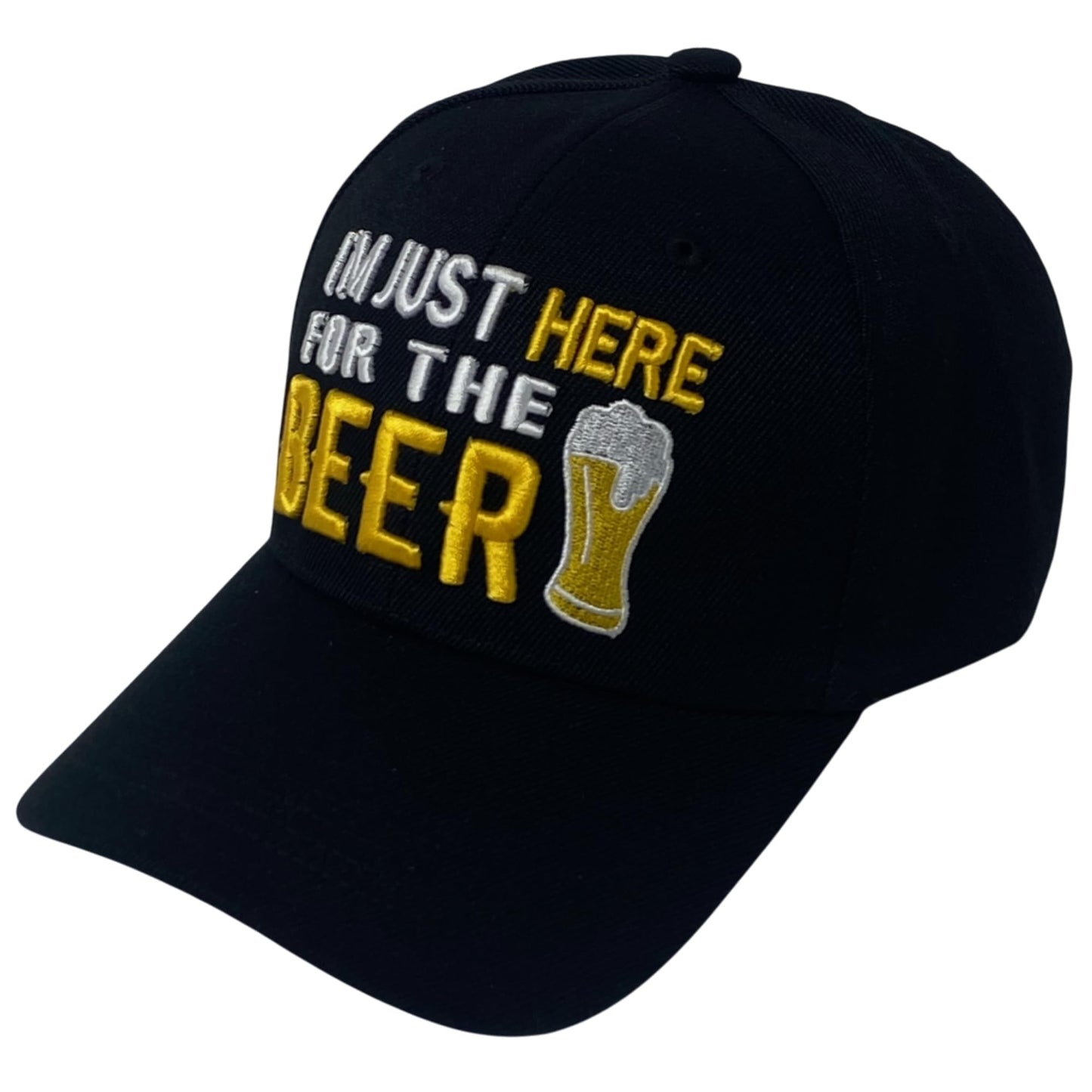 I'm Just Here for The Beer Embroidered Baseball Cap – Unisex Adjustable Dad Hat
