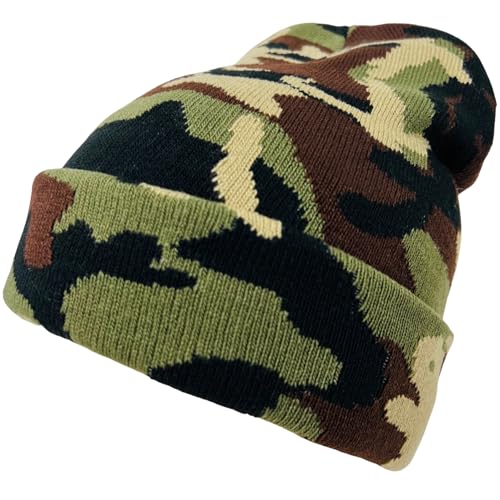 Super Soft Unisex Camo Print Winter Knit Beanie