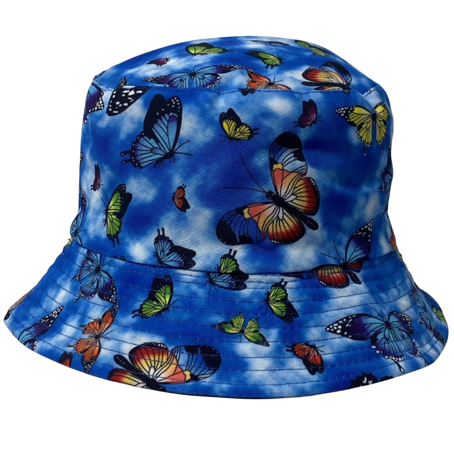 Unisex Butterfly Bucket Hat Reversible Double-Side-Wear Packable for Travel, Outdoors, and Beach