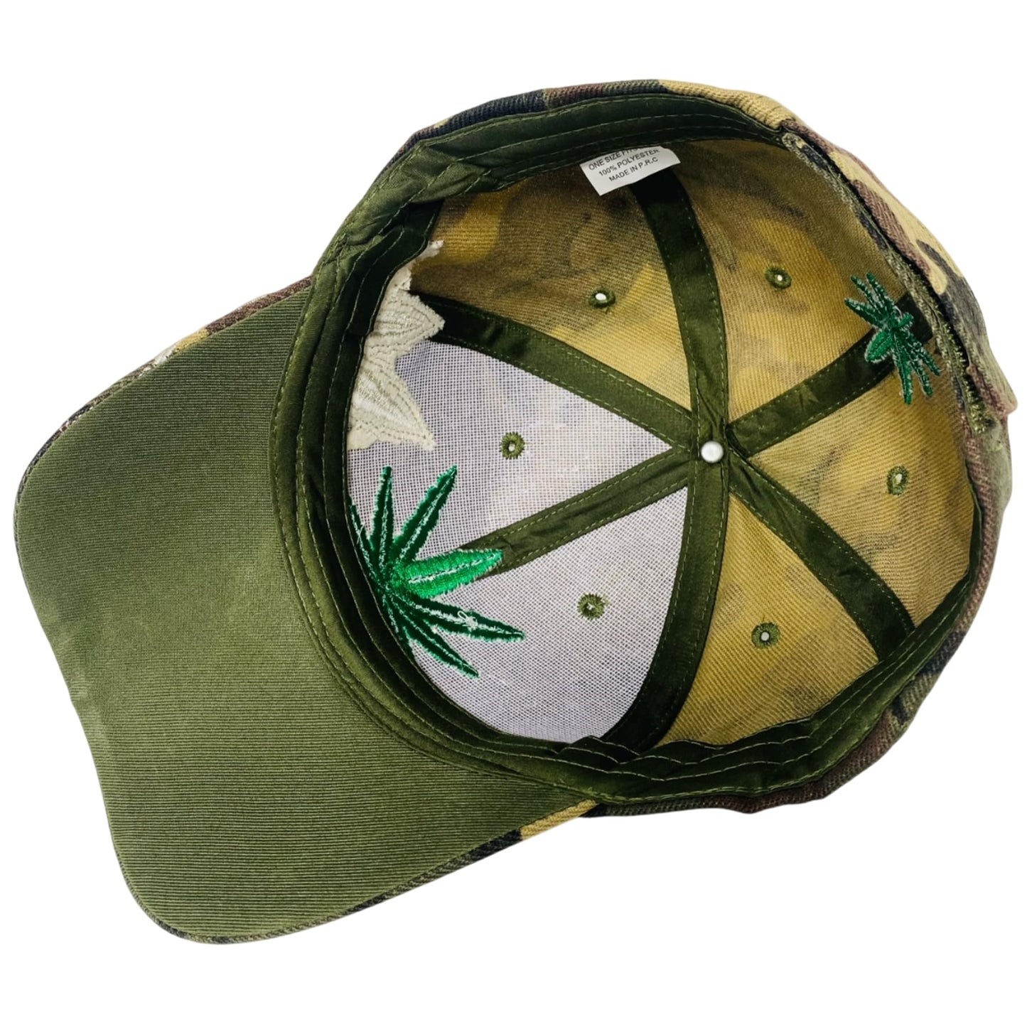 Unisex Marijuana Leaf Embroidered Dad Hat Adjustable Green Leaf Design Baseball Cap