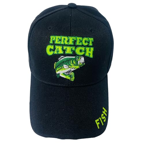 Roytrense Embroidered Perfect Catch Adjustable Fishing Baseball Cap