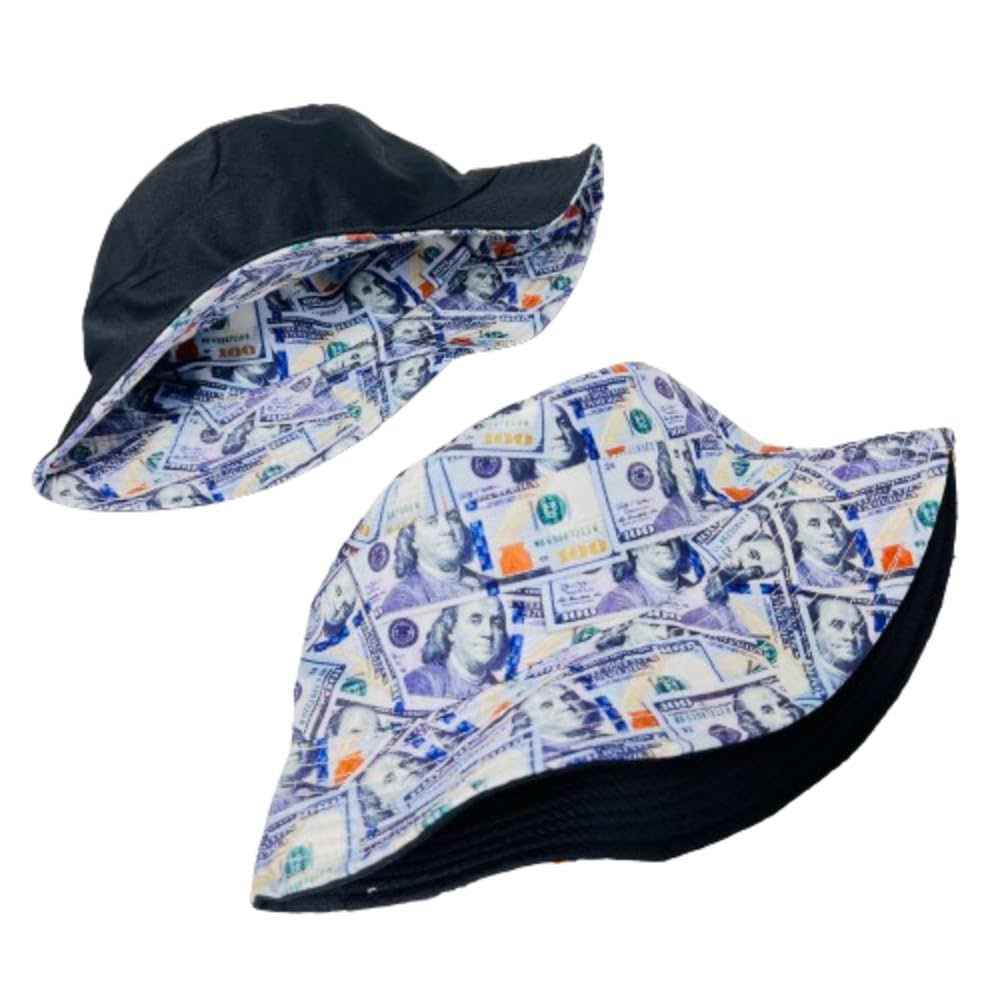 Unisex Bucket Hat Reversible Double-Side-Wear Packable for Travel, Outdoors, and Beach
