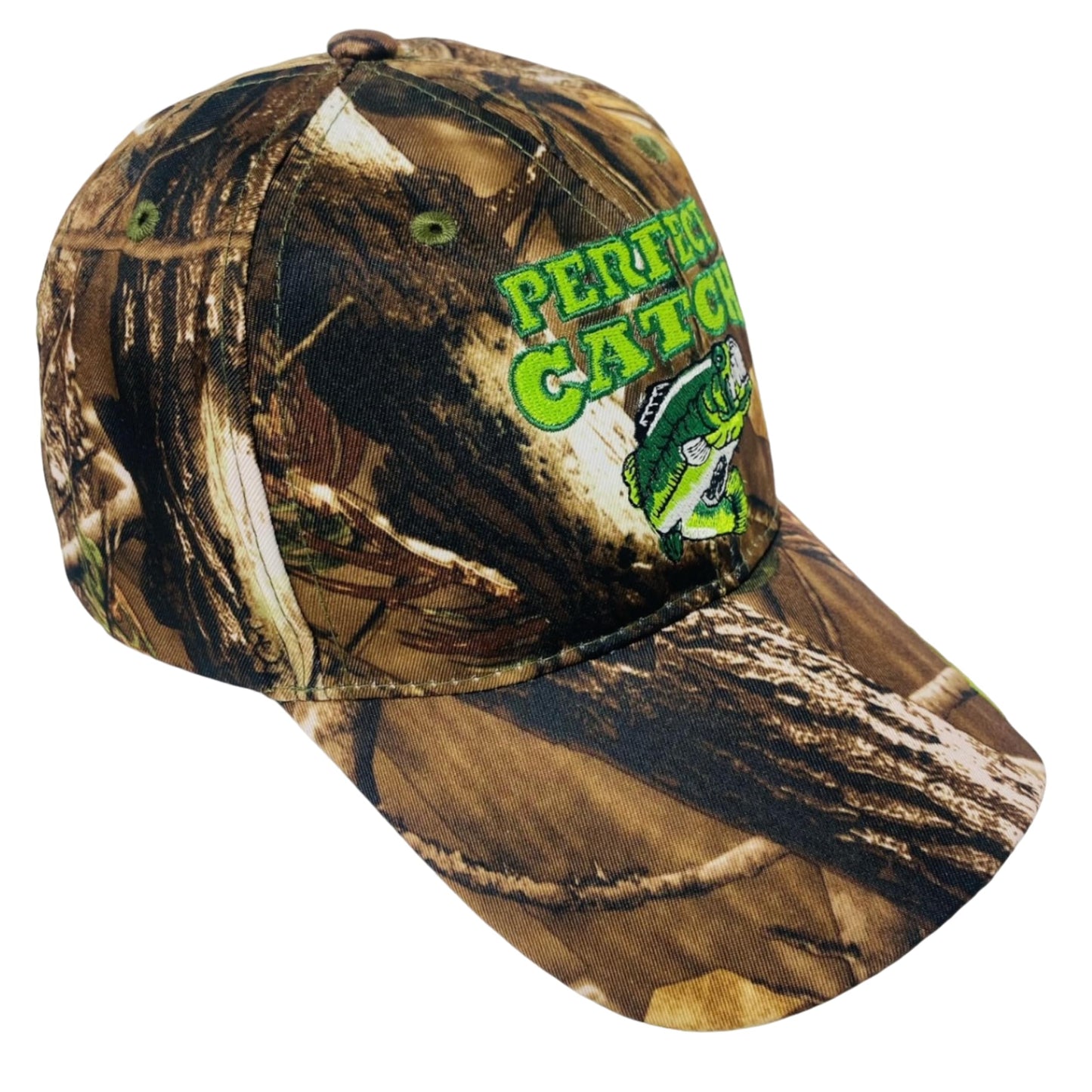 Roytrense Embroidered Perfect Catch Adjustable Fishing Baseball Cap
