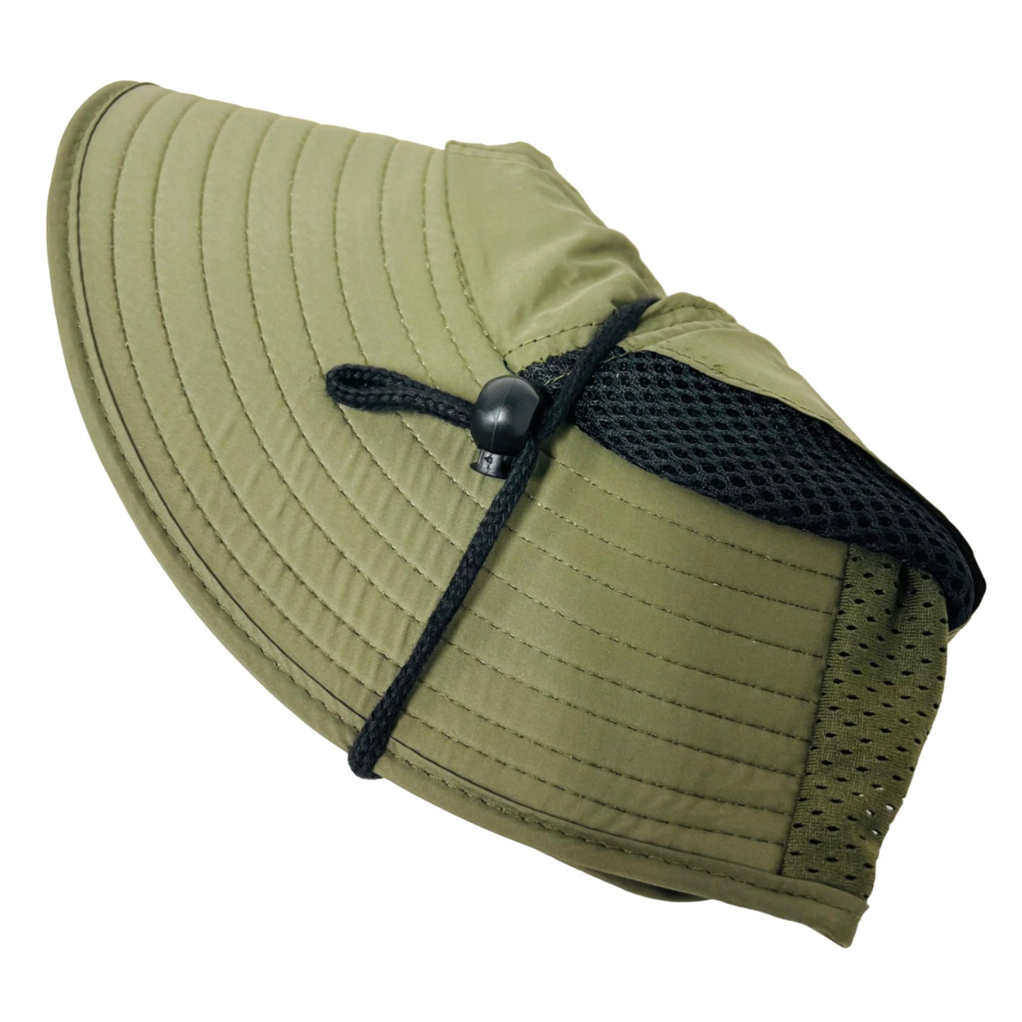 Packable and Adjustable High Visibility Mesh Boonie Sun Hat with Neck Flap and Reflective Stripe