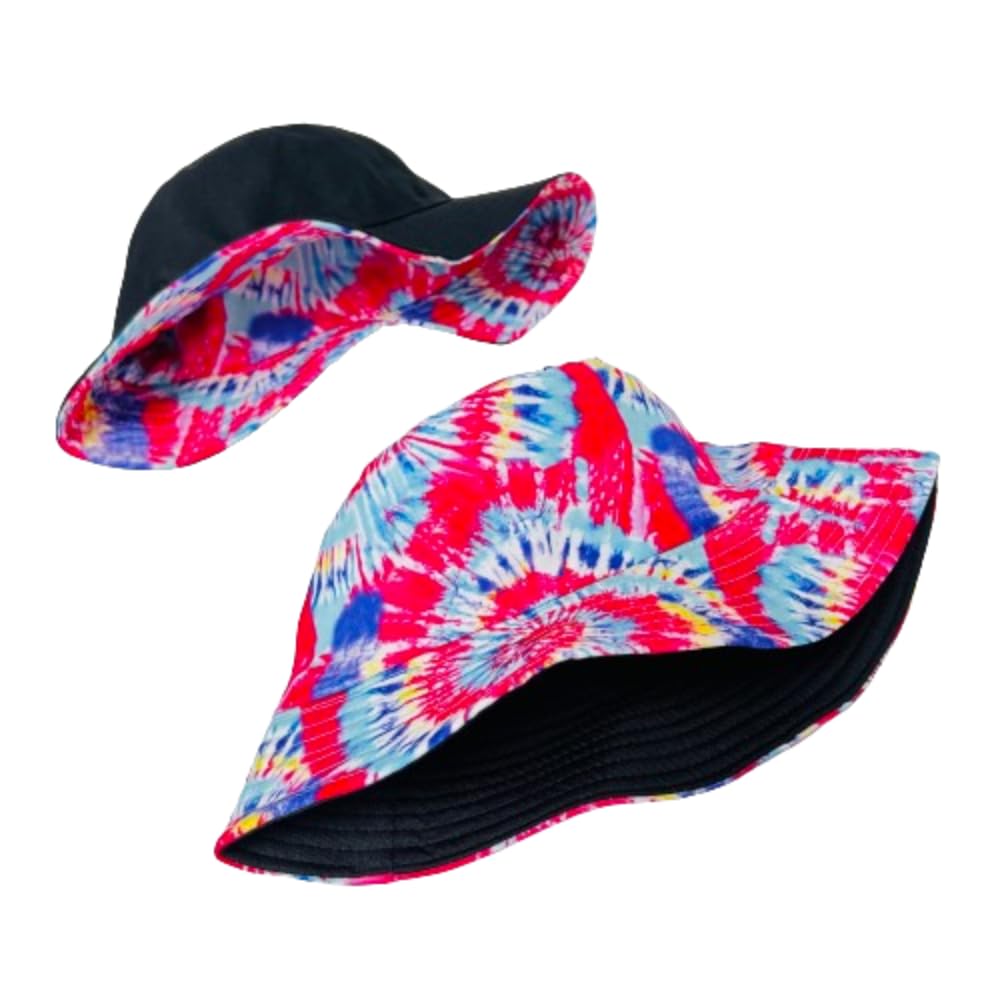 Unisex Bucket Hat Reversible Double-Side-Wear Packable for Travel, Outdoors, and Beach