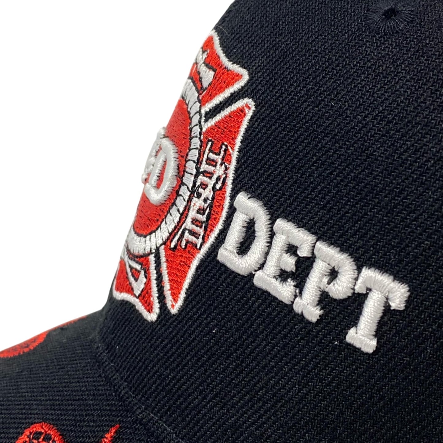 Unisex Embroidered Fire Department Baseball Cap – Patriotic Firefighter Hat with Embroidered Flames on Bill