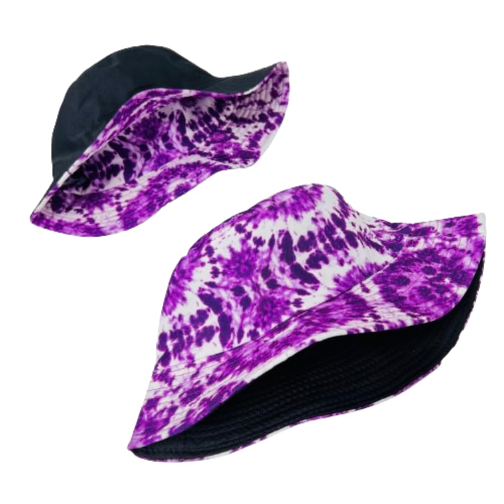 Unisex Bucket Hat Reversible Double-Side-Wear Packable for Travel, Outdoors, and Beach
