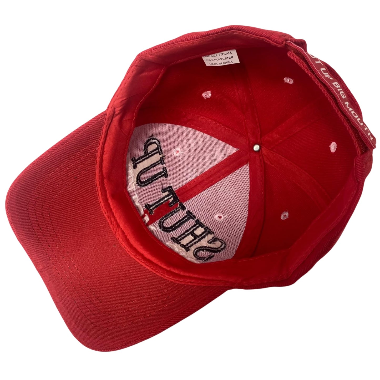Funny Unisex Embroidered Shut Up Big Mouth Novelty Baseball Cap
