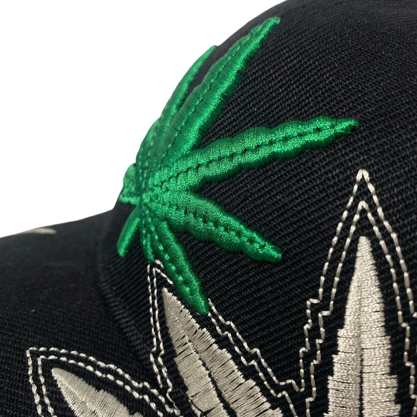 Unisex Marijuana Leaf Embroidered Dad Hat Adjustable Green Leaf Design Baseball Cap