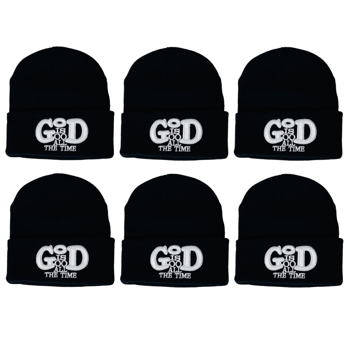 Roytrense Unisex 3D Embroidered God is Good All The Time Winter Knit Beanie