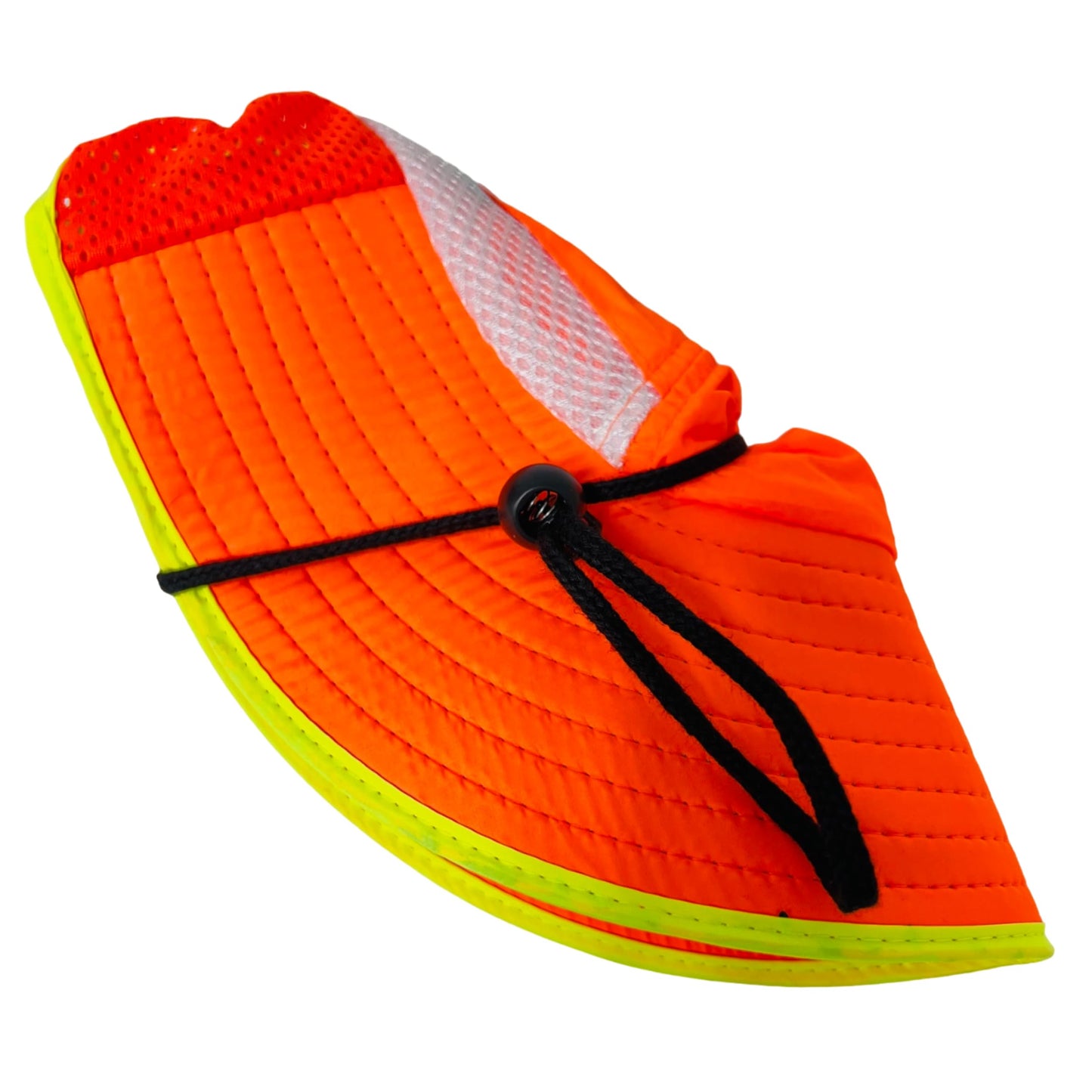 Packable and Adjustable High Visibility Mesh Boonie Sun Hat with Neck Flap and Reflective Stripe