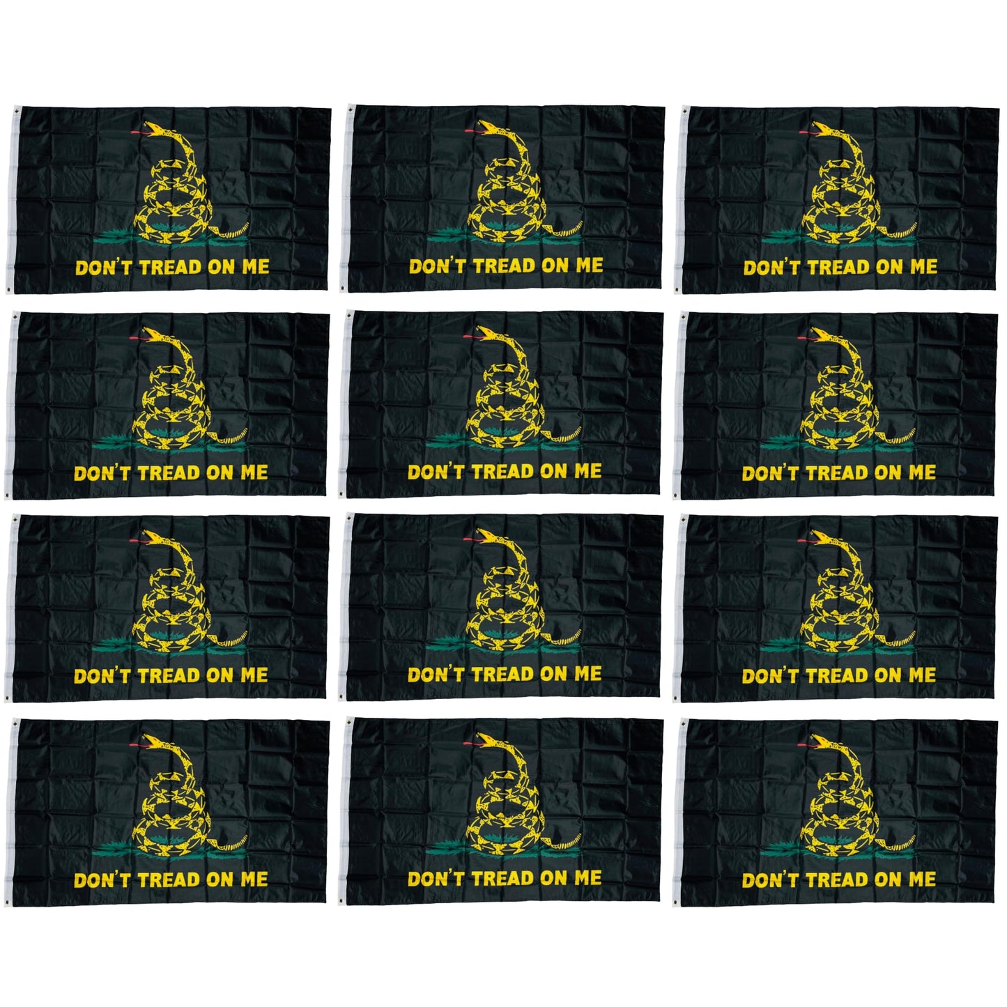 Double Stitched Don’t Tread on Me Black 3X5 Flag