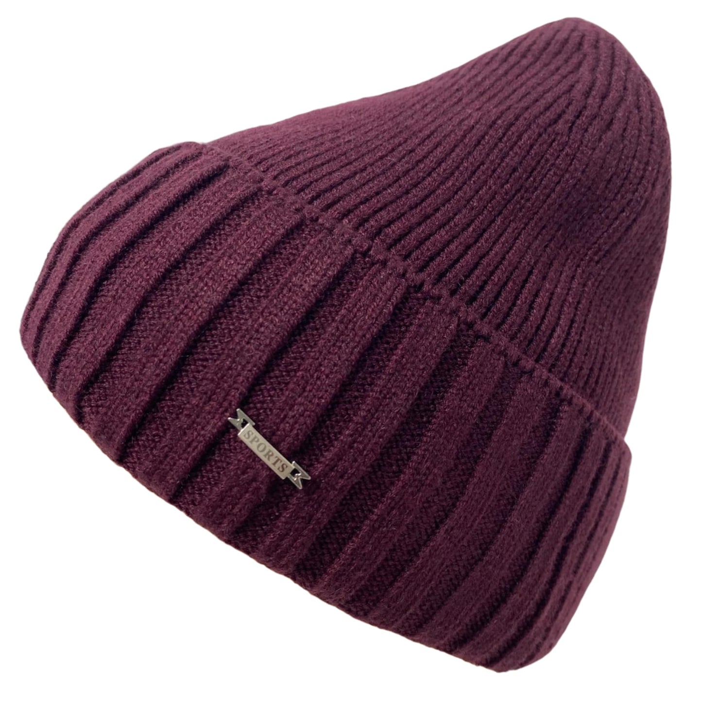 Super Soft Plush-Lined Solid Color Knitted Sport Cuffed Winter Hat
