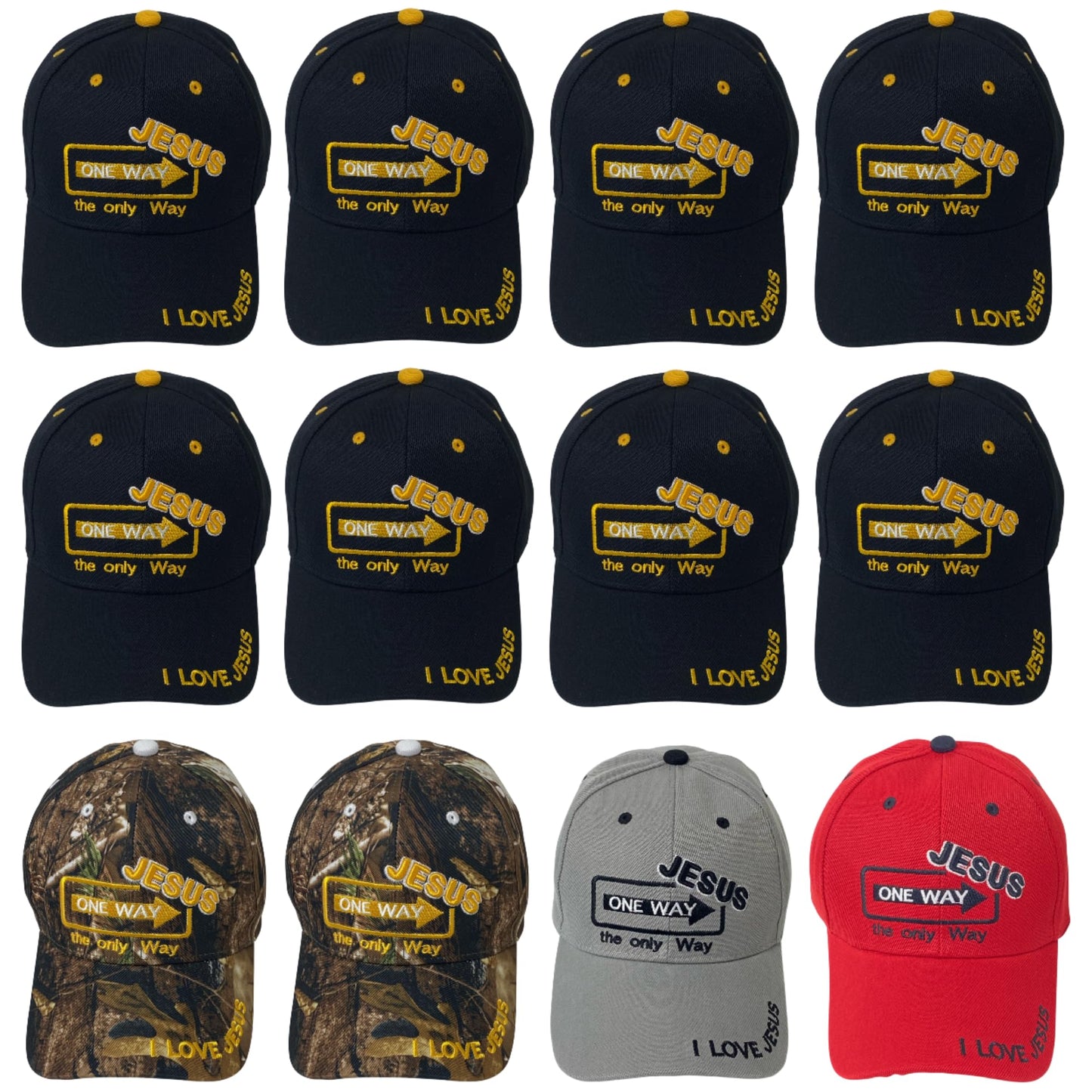 Faith Embroidered ‘Jesus One Way’ Baseball Cap – Unisex Christian Religious Dad Hat
