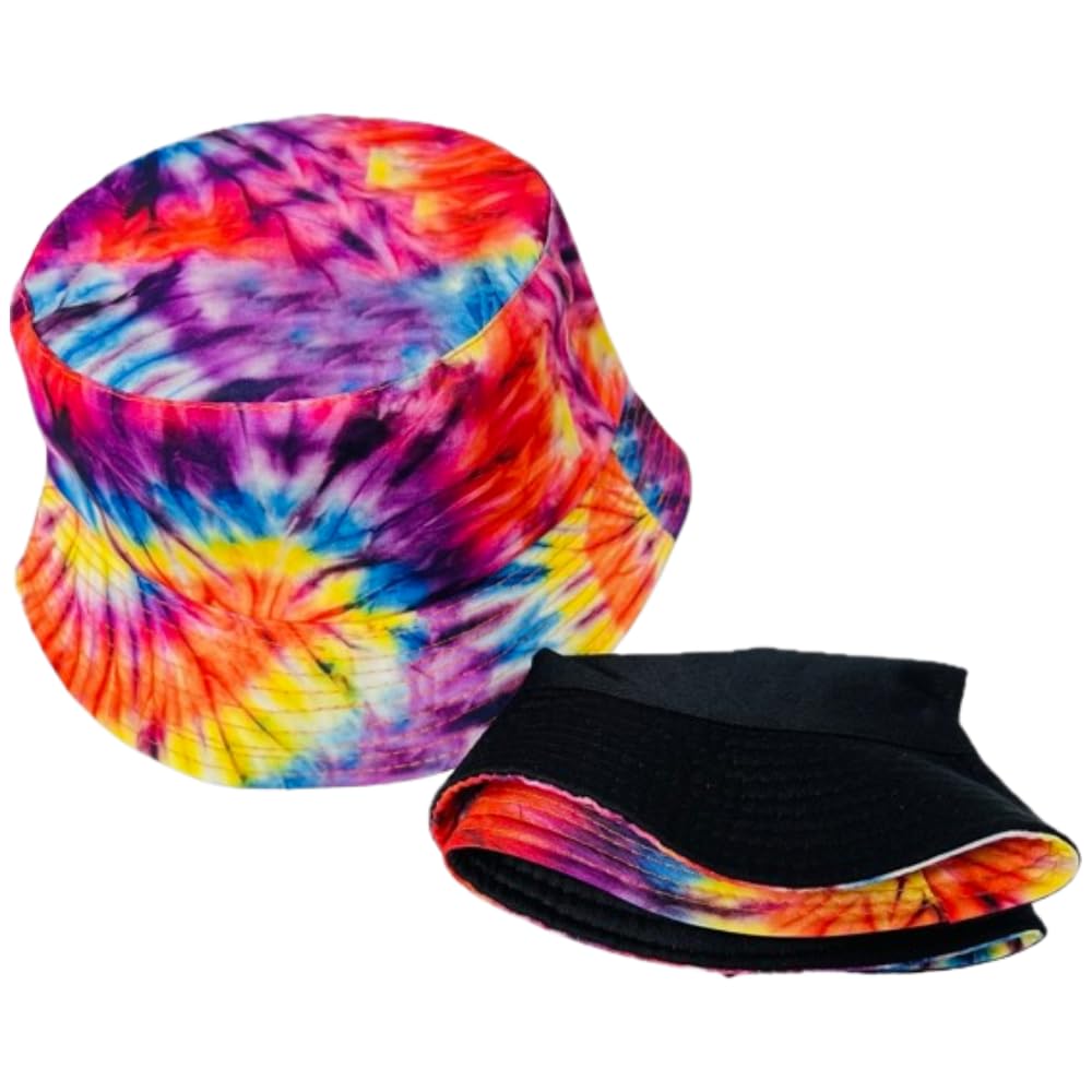 Unisex Bucket Hat Reversible Double-Side-Wear Packable for Travel, Outdoors, and Beach