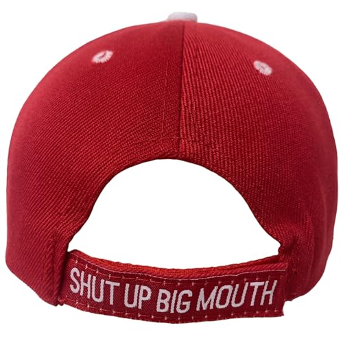 Funny Unisex Embroidered Shut Up Big Mouth Novelty Baseball Cap