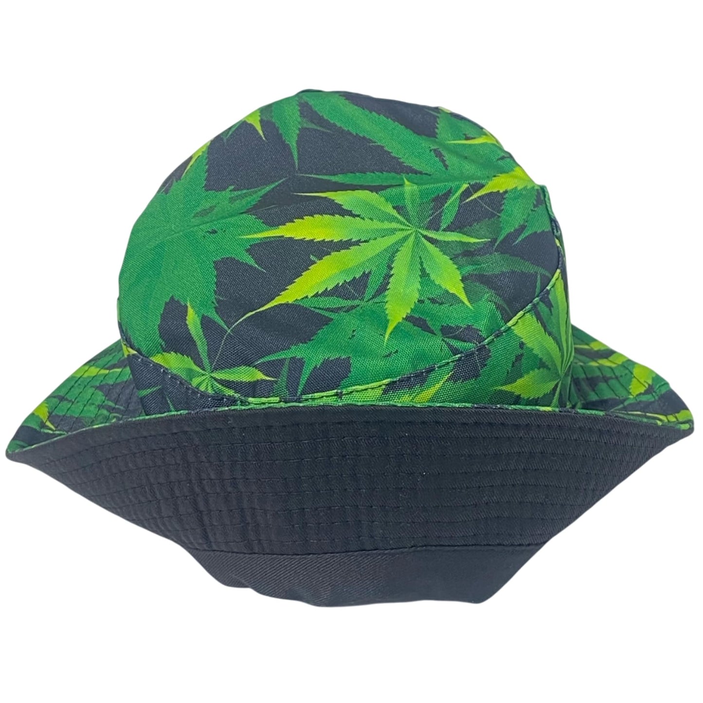 Unisex Marijuana Bucket Hat Reversible Double-Side-Wear Packable for Travel, Outdoors, and Beach