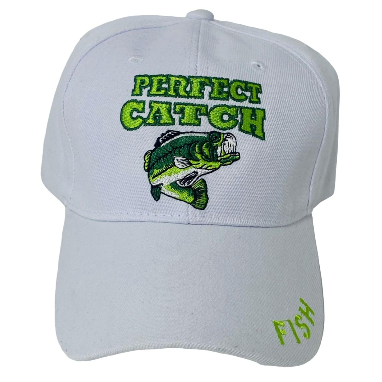 Roytrense Embroidered Perfect Catch Adjustable Fishing Baseball Cap