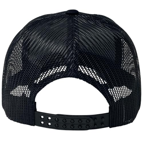 Classic Solid Black Mesh Trucker Hat - Adjustable Snapback Cap for Men & Women - Casual & Sporty Style