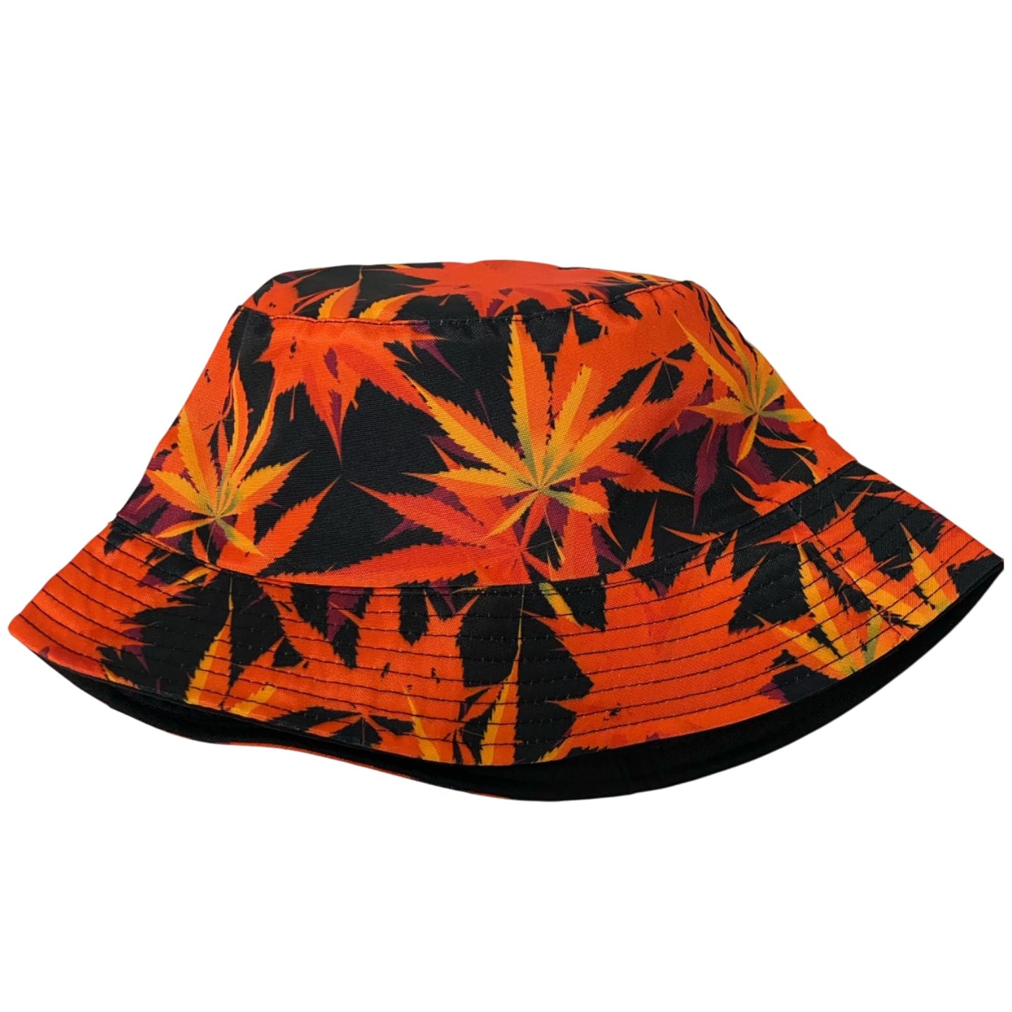 Unisex Marijuana Bucket Hat Reversible Double-Side-Wear Packable for Travel, Outdoors, and Beach