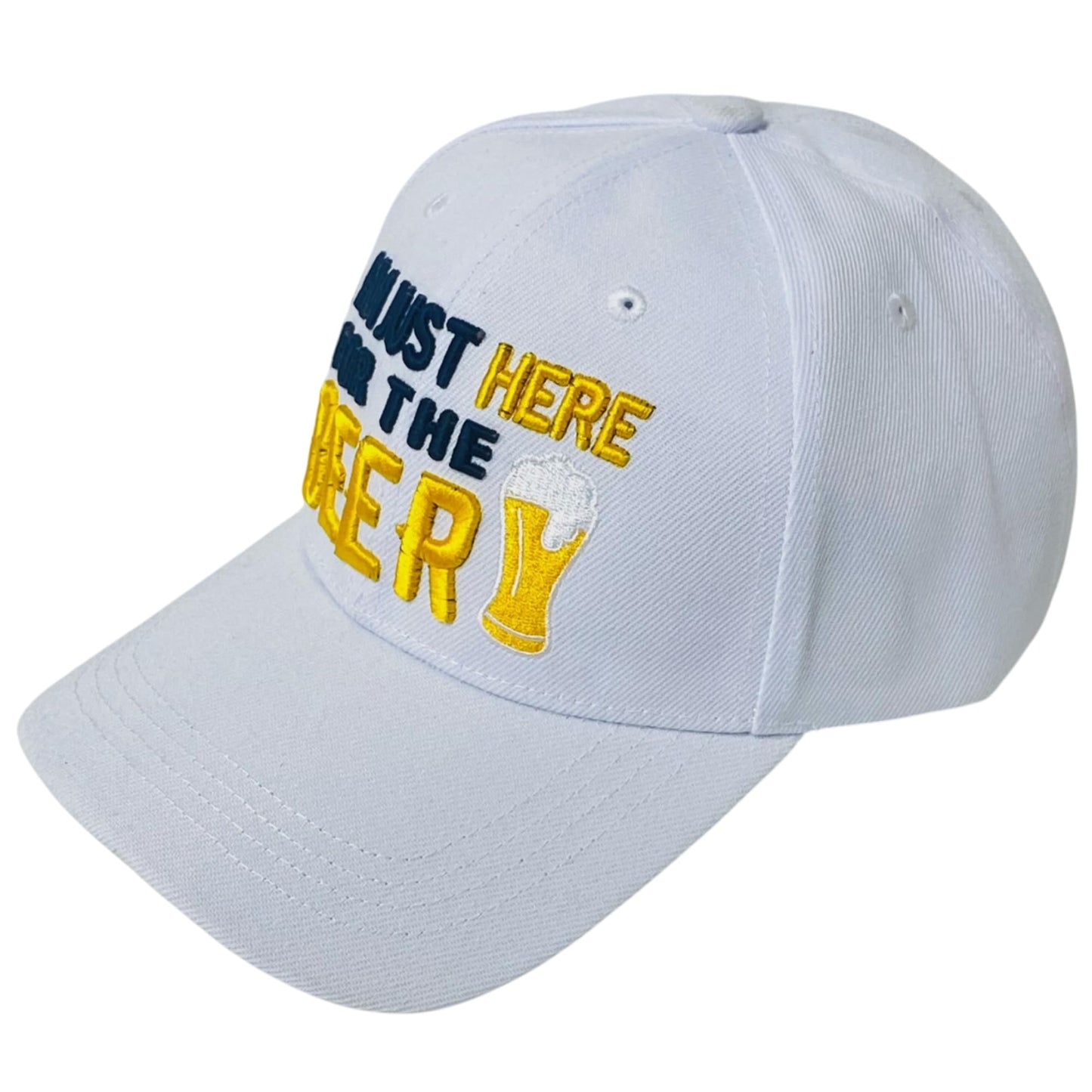 I'm Just Here for The Beer Embroidered Baseball Cap – Unisex Adjustable Dad Hat