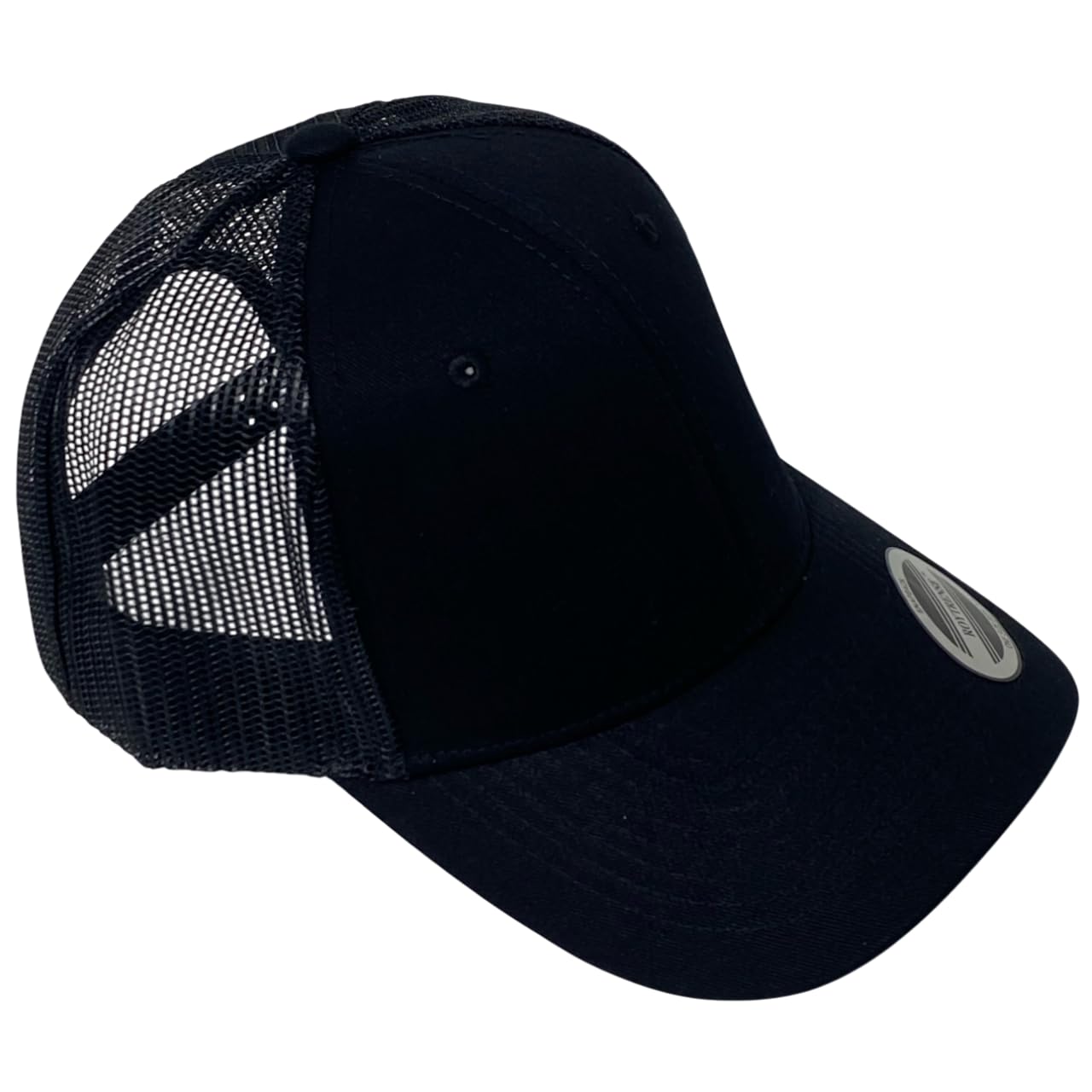 Classic Solid Black Mesh Trucker Hat - Adjustable Snapback Cap for Men & Women - Casual & Sporty Style