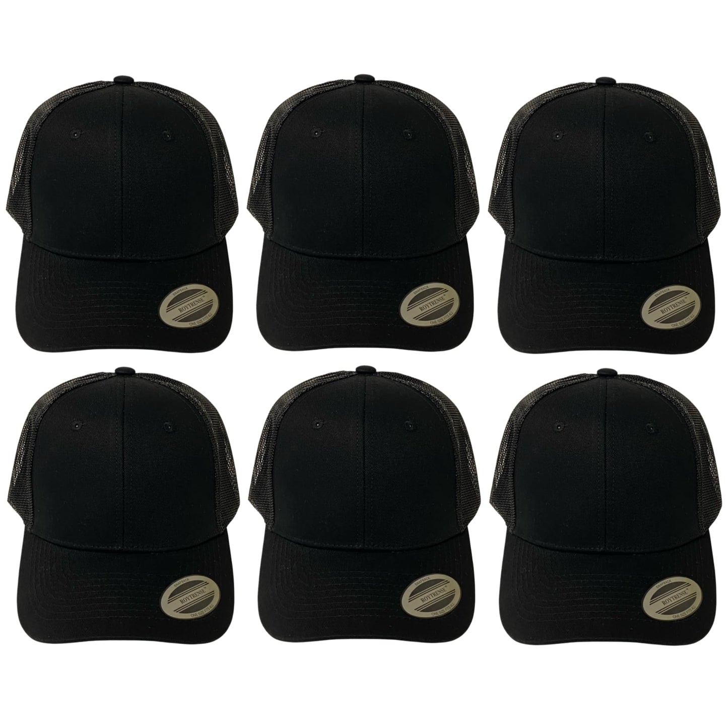 Classic Solid Black Mesh Trucker Hat - Adjustable Snapback Cap for Men & Women - Casual & Sporty Style