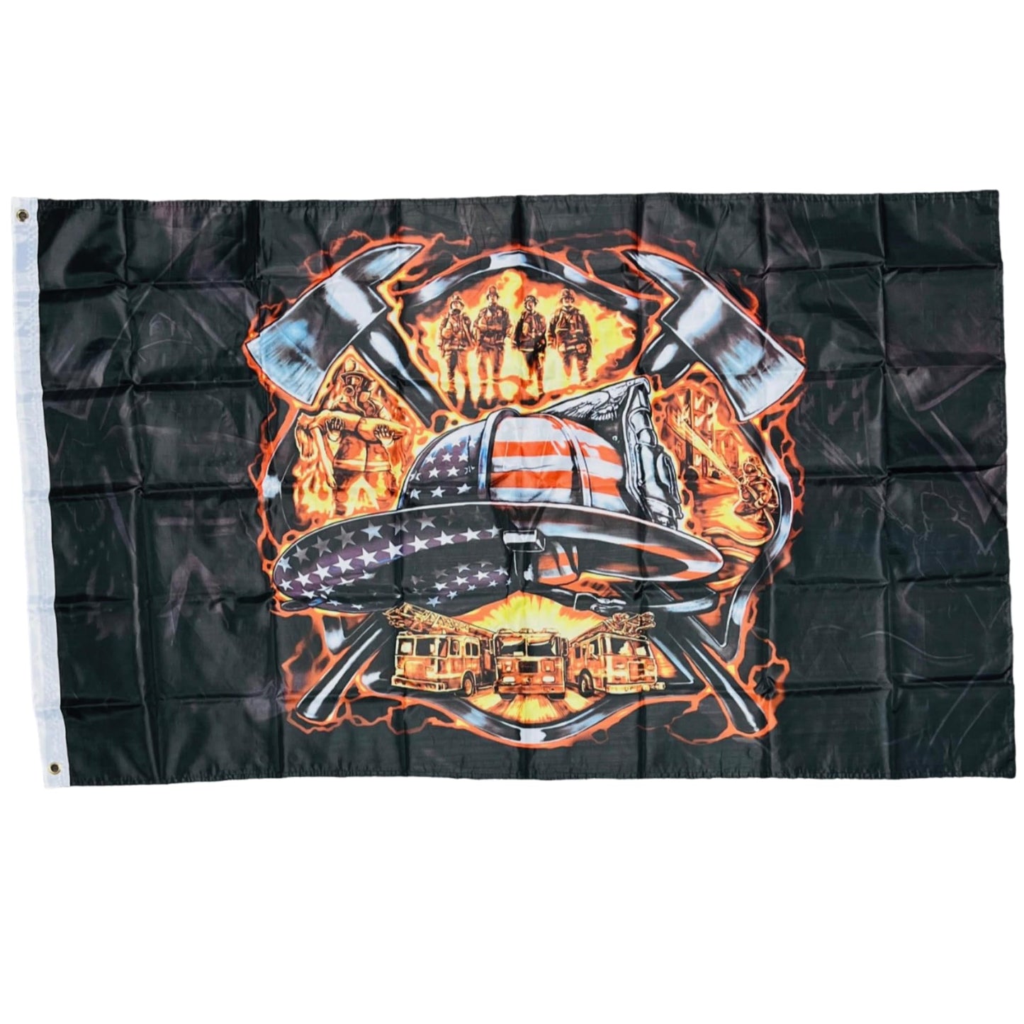 Double Stitched American Patriotic Firefighter 3X5 Flag