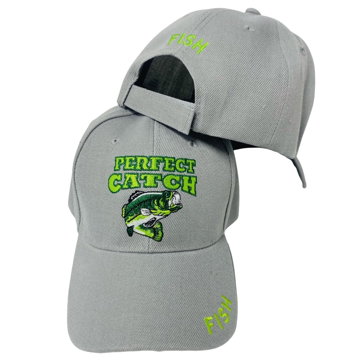 Roytrense Embroidered Perfect Catch Adjustable Fishing Baseball Cap