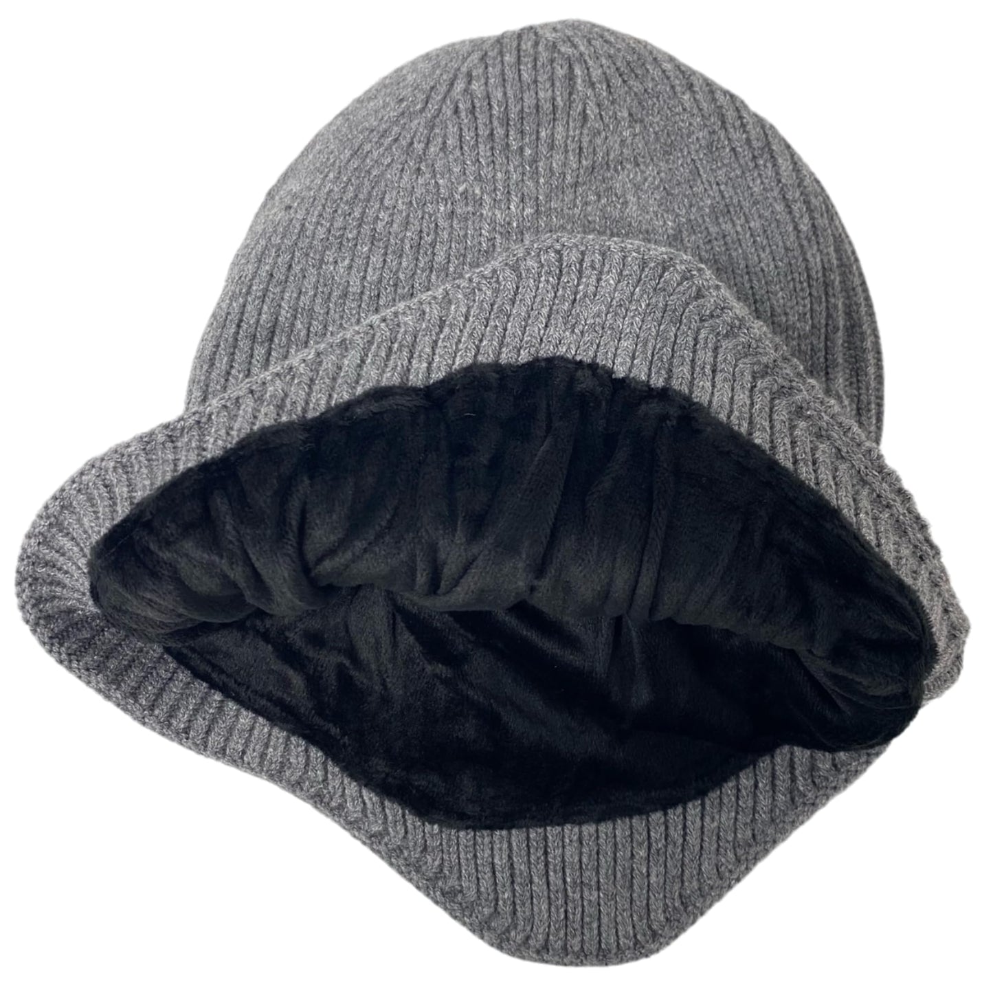 Super Soft Plush-Lined Solid Color Knitted Sport Cuffed Hat with Ear Cover