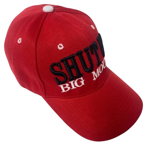 Funny Unisex Embroidered Shut Up Big Mouth Novelty Baseball Cap