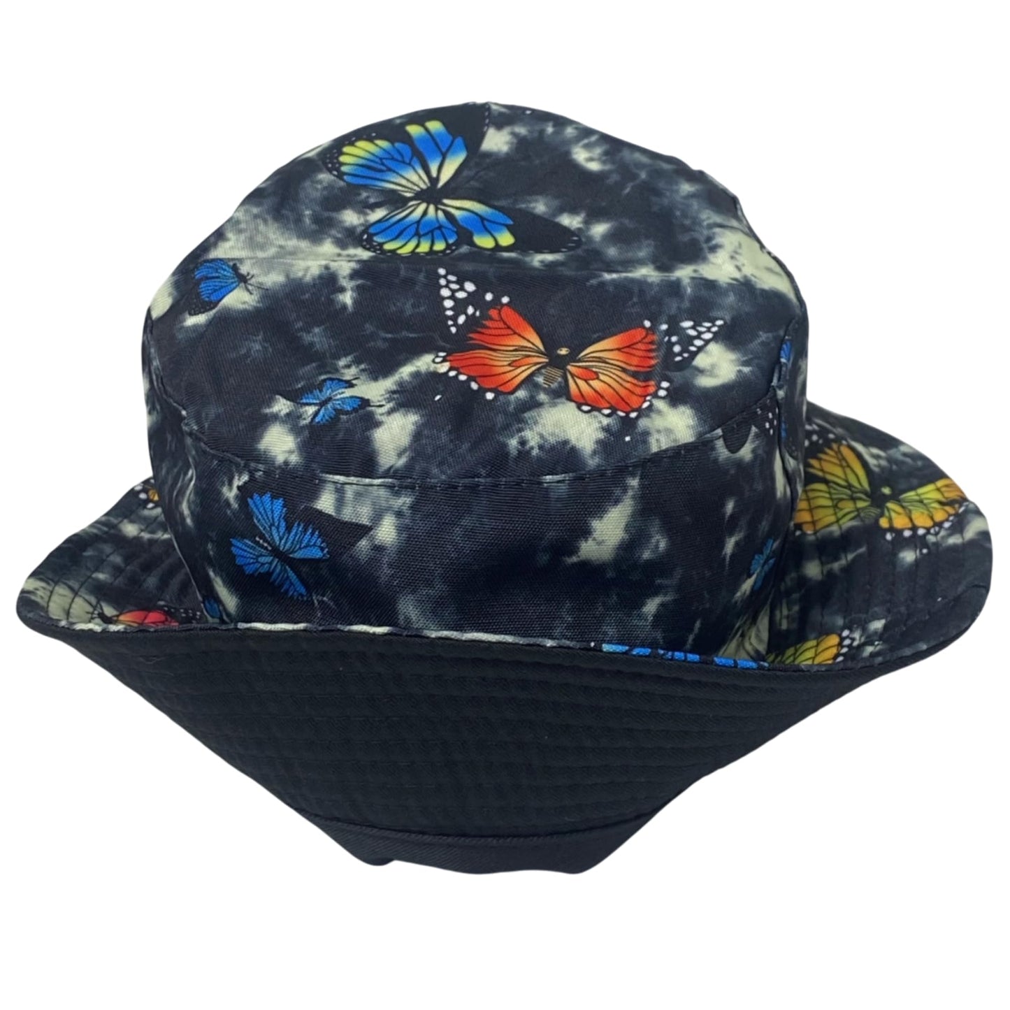 Unisex Butterfly Bucket Hat Reversible Double-Side-Wear Packable for Travel, Outdoors, and Beach