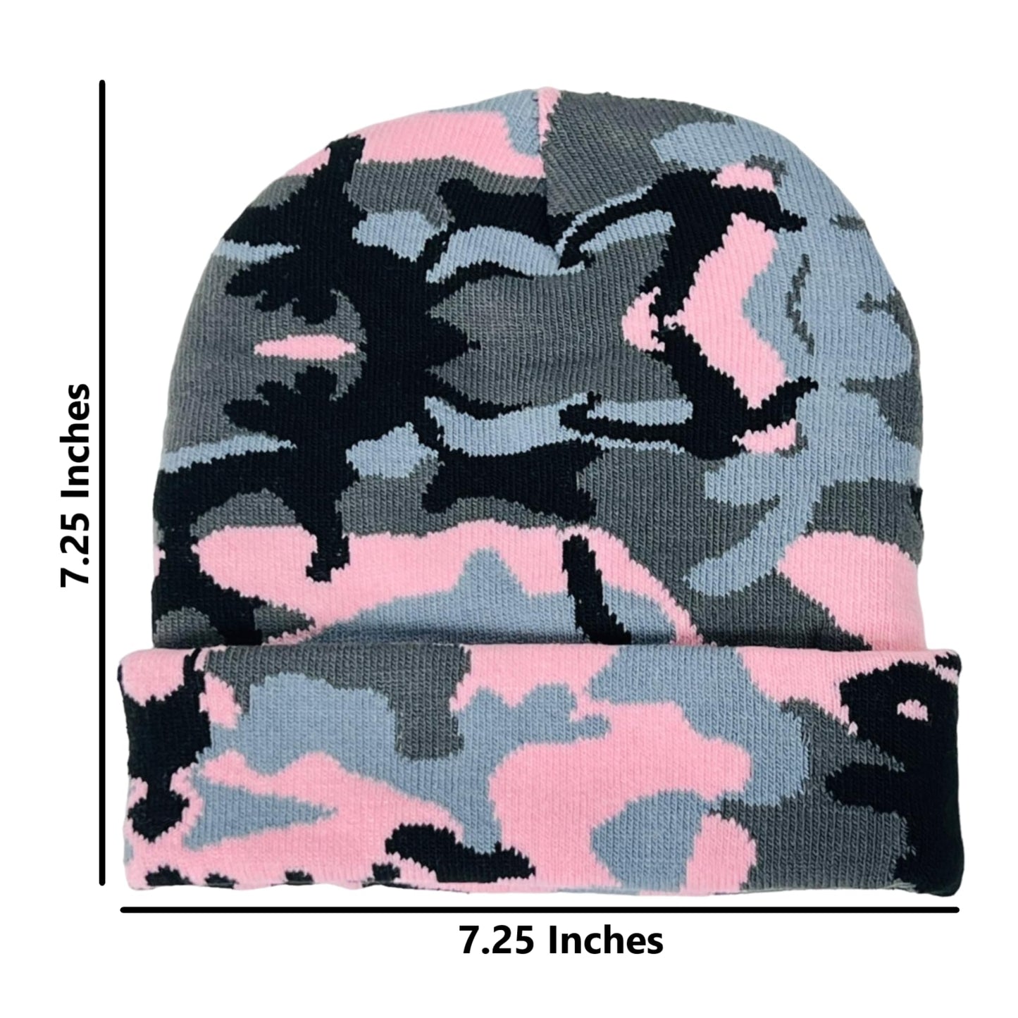 Super Soft Adult & Child Camo Print Winter Knit Beanie Set