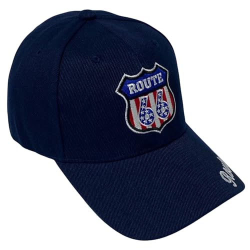 Roytrense Unisex Route 66 Embroidered Baseball Cap - Travel Inspired Adjustable Dad Hat