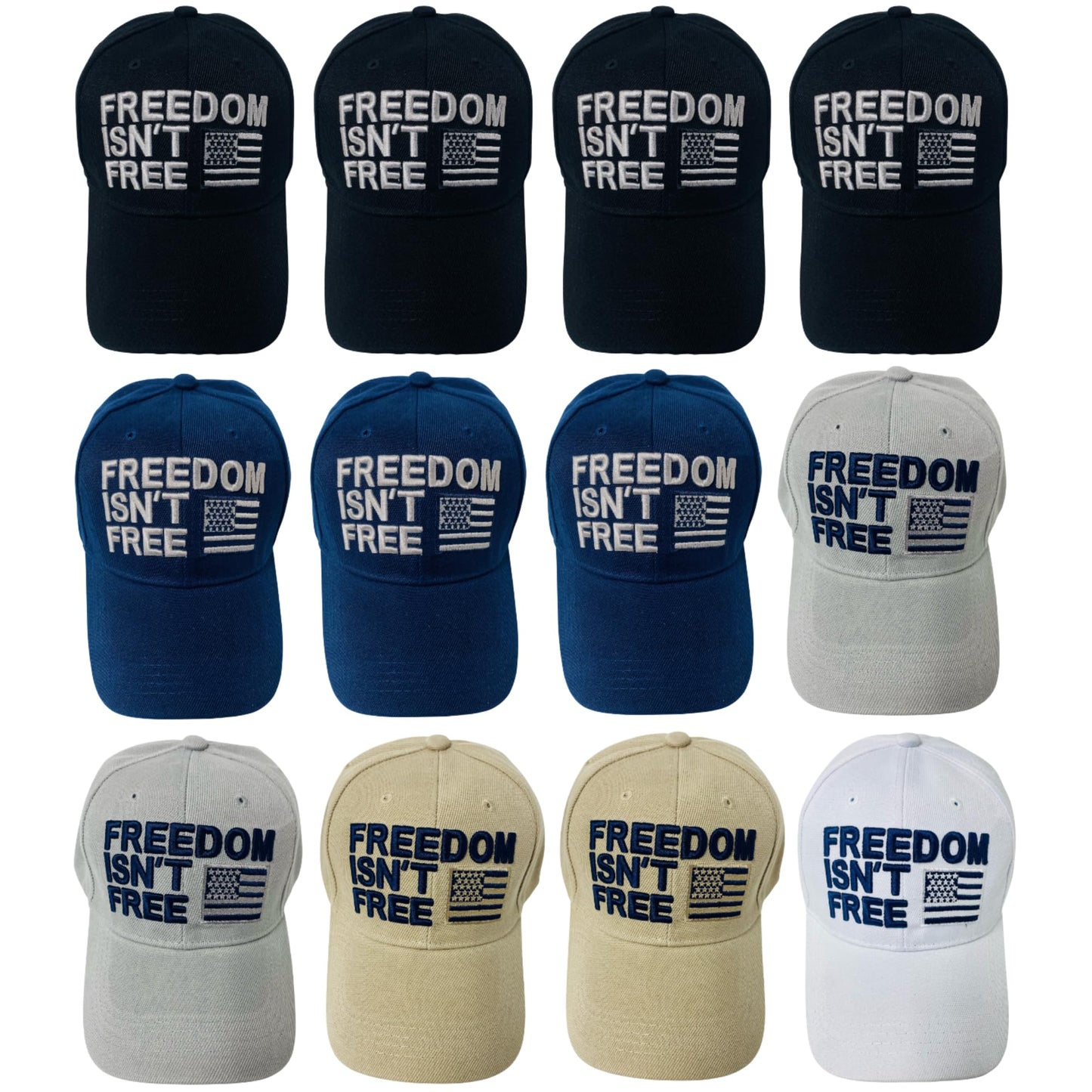 Roytrense Unisex Embroidered Patriotic Freedom Isn’t Free Baseball Cap