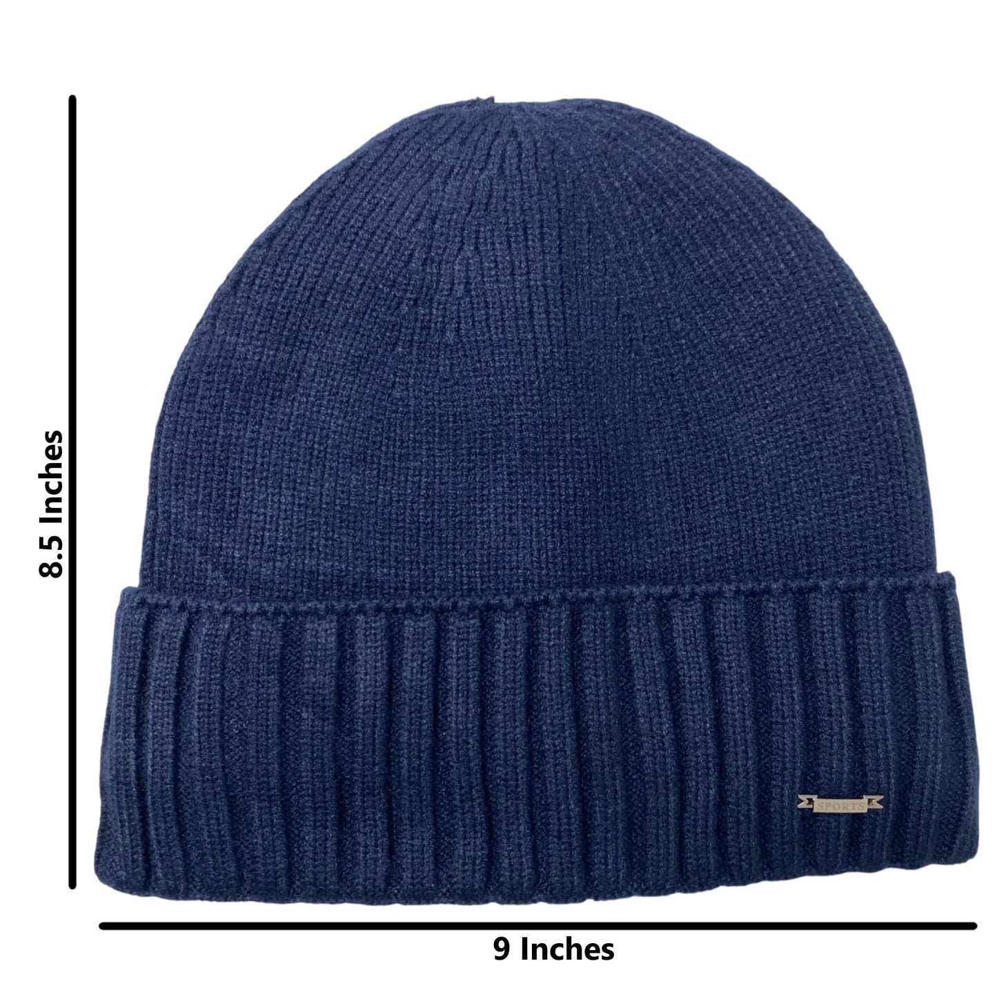 Super Soft Plush-Lined Solid Color Knitted Sport Cuffed Winter Hat