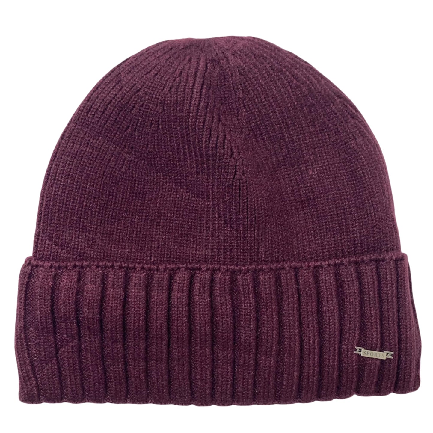Super Soft Plush-Lined Solid Color Knitted Sport Cuffed Winter Hat