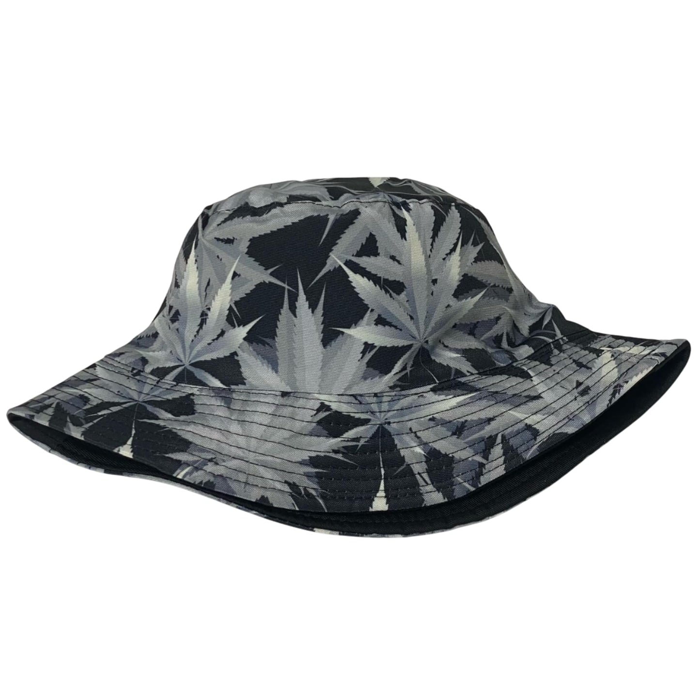 Unisex Marijuana Bucket Hat Reversible Double-Side-Wear Packable for Travel, Outdoors, and Beach