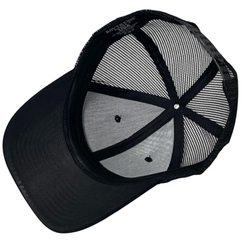 Classic Solid Black Mesh Trucker Hat - Adjustable Snapback Cap for Men & Women - Casual & Sporty Style