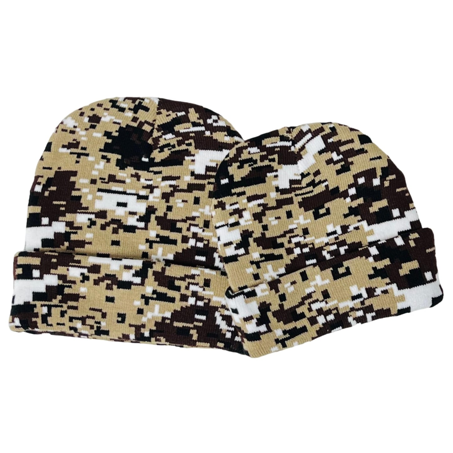 Super Soft Adult & Child Camo Print Winter Knit Beanie Set