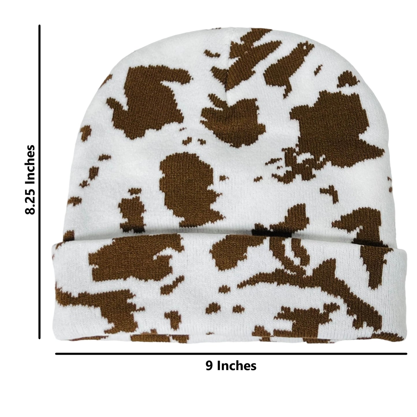 Super Soft Adult & Child Animal Print Winter Knit Beanie Set