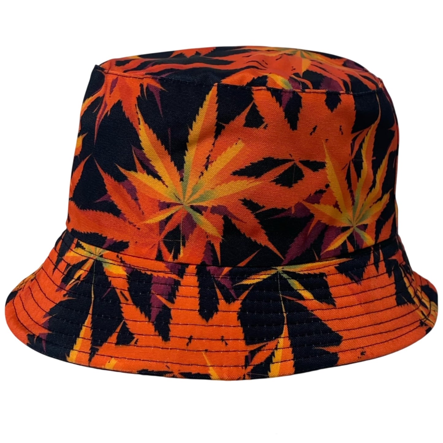 Unisex Marijuana Bucket Hat Reversible Double-Side-Wear Packable for Travel, Outdoors, and Beach
