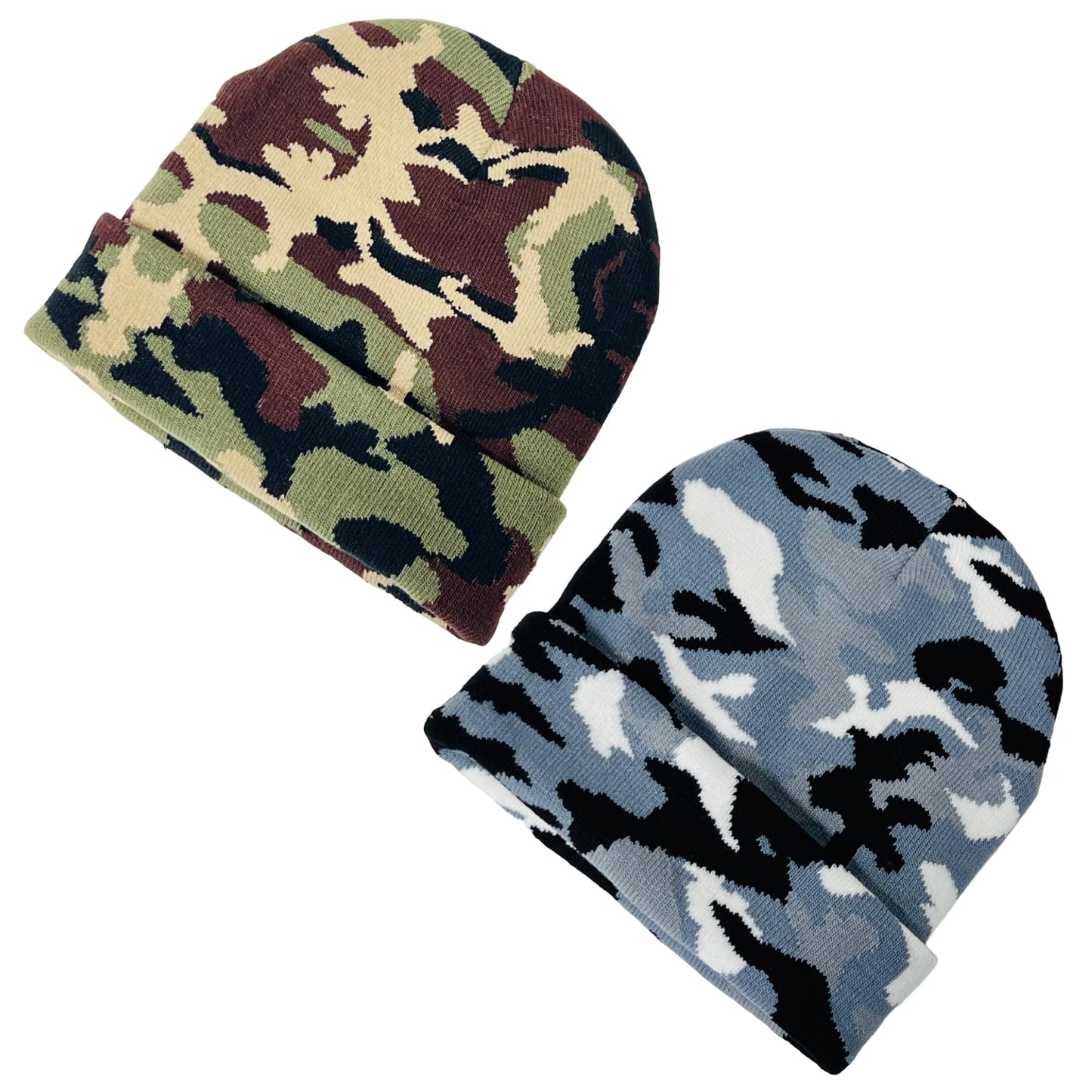 Super Soft Unisex Camo Print Winter Knit Beanie