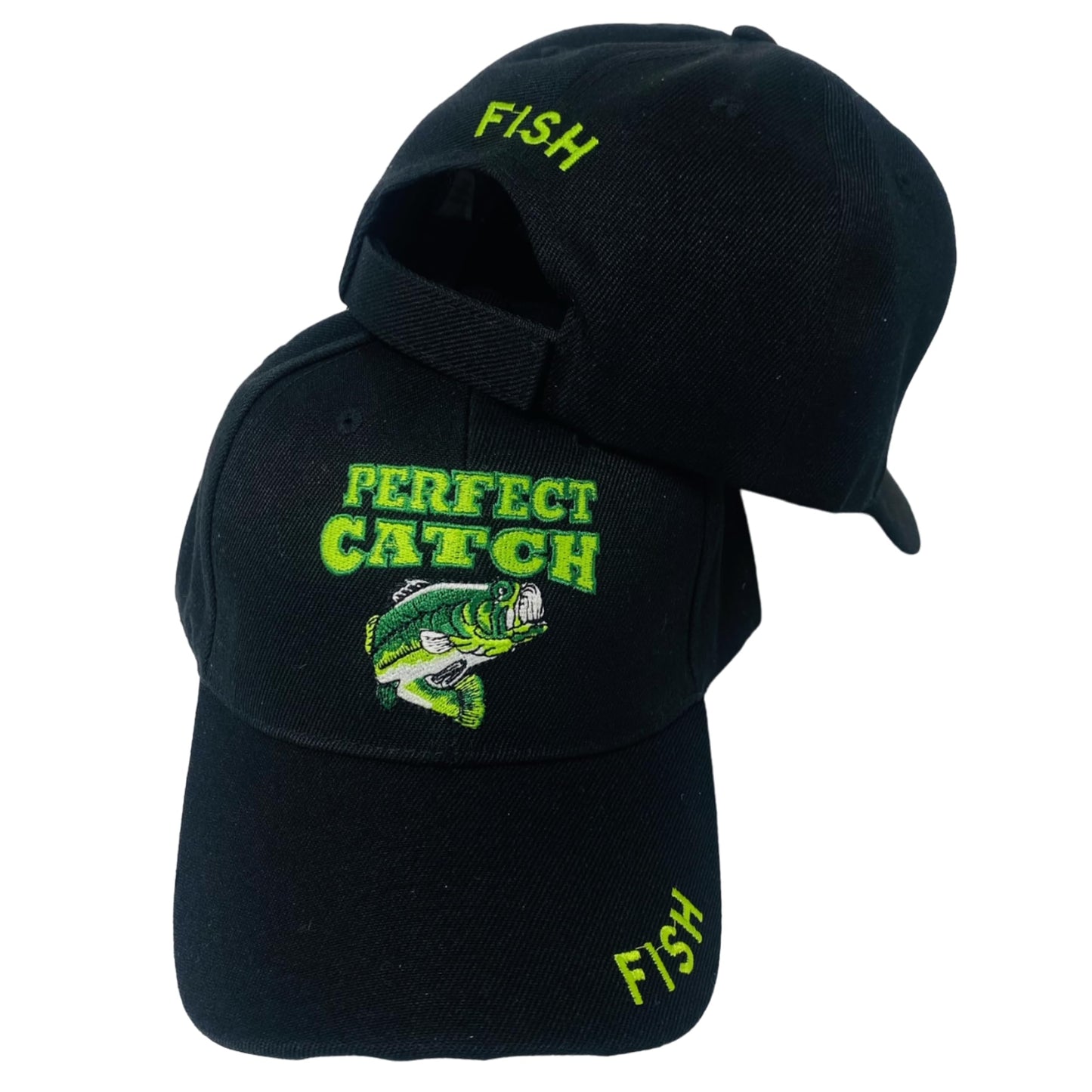Roytrense Embroidered Perfect Catch Adjustable Fishing Baseball Cap
